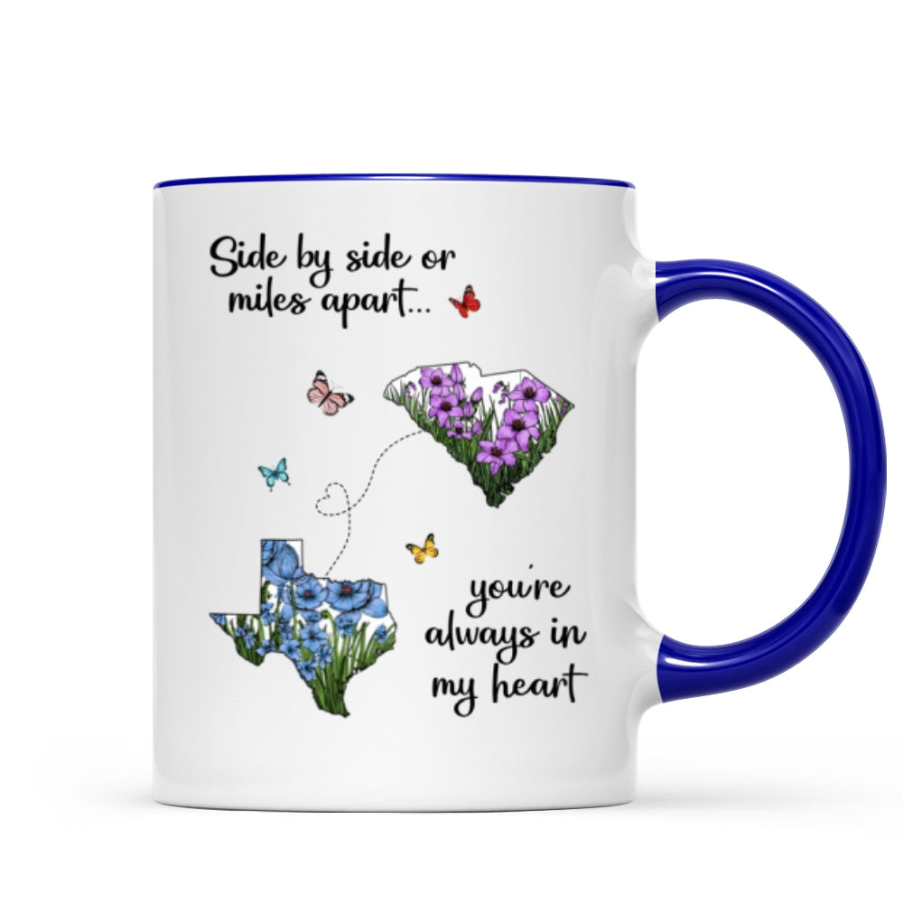 Long Distance Mom Gift Mothers Day Custom State Map Mug