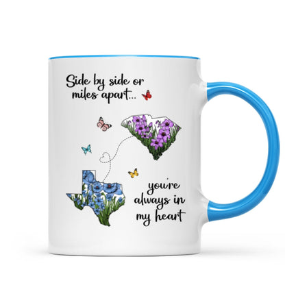 Long Distance Mom Gift Mothers Day Custom State Map Mug