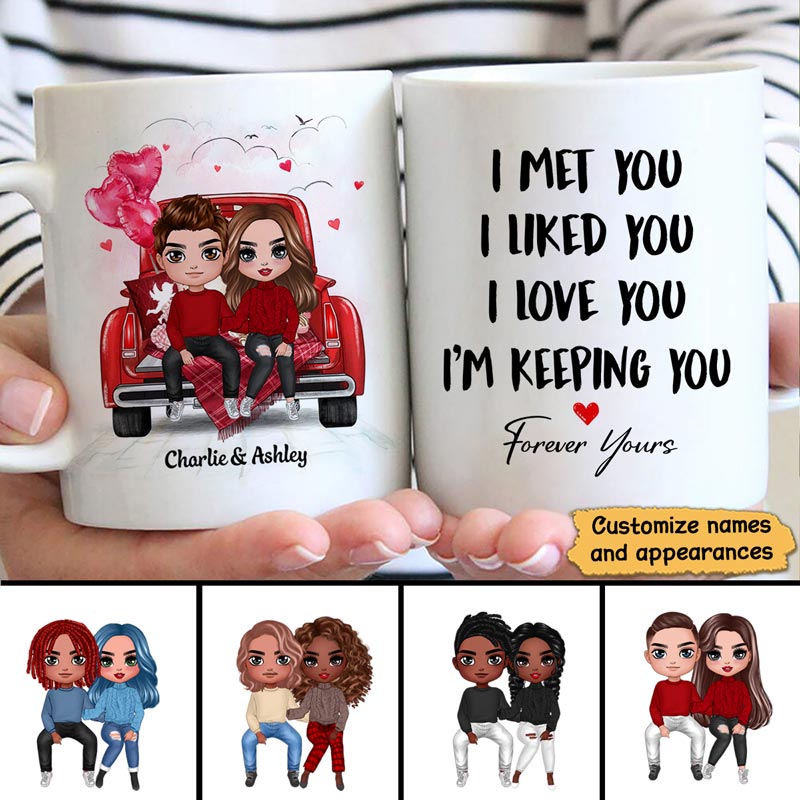 Doll Couple On Truck Valentine's Day Gift For Him For Her Personalized Mug