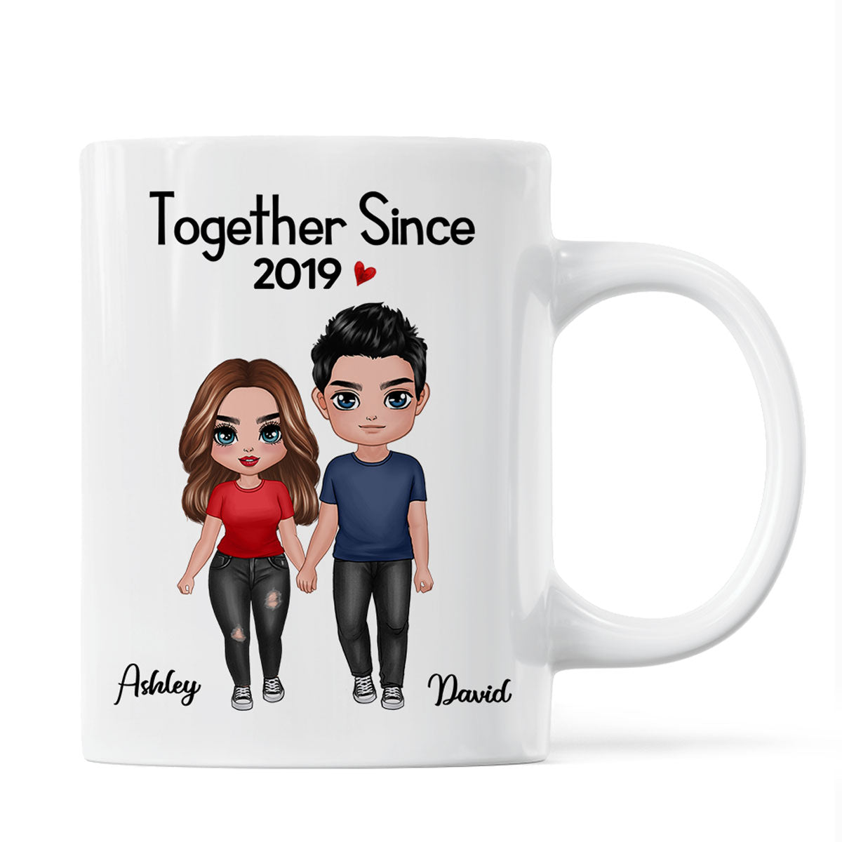 Standing Doll Couple Valentine's Anniversary Gift For Him Gift For Her Personalized Mug
