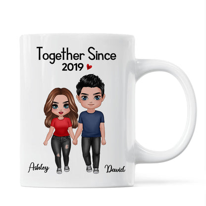 Standing Doll Couple Valentine's Anniversary Gift For Him Gift For Her Personalized Mug