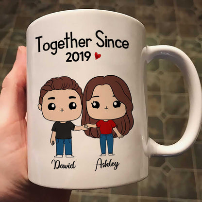 Cute Chibi Couple Together Gift For Him For Her Personalized Mug
