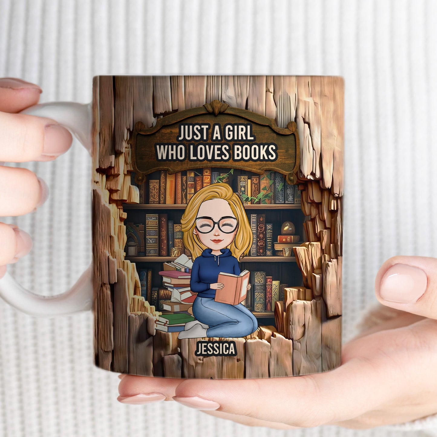 Just A Girl Who Loves Books - Personalized Mug - Gift For Daughter