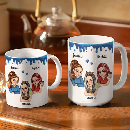 Just Remember If We Get Caught Funny 3D Bestie - Personalized White Edge-to-Edge Mug