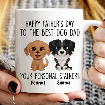 Watercolor Cute Dogs Happy Father's Day To The Best Dog Dad From Personal Stalkers Personalized Mug