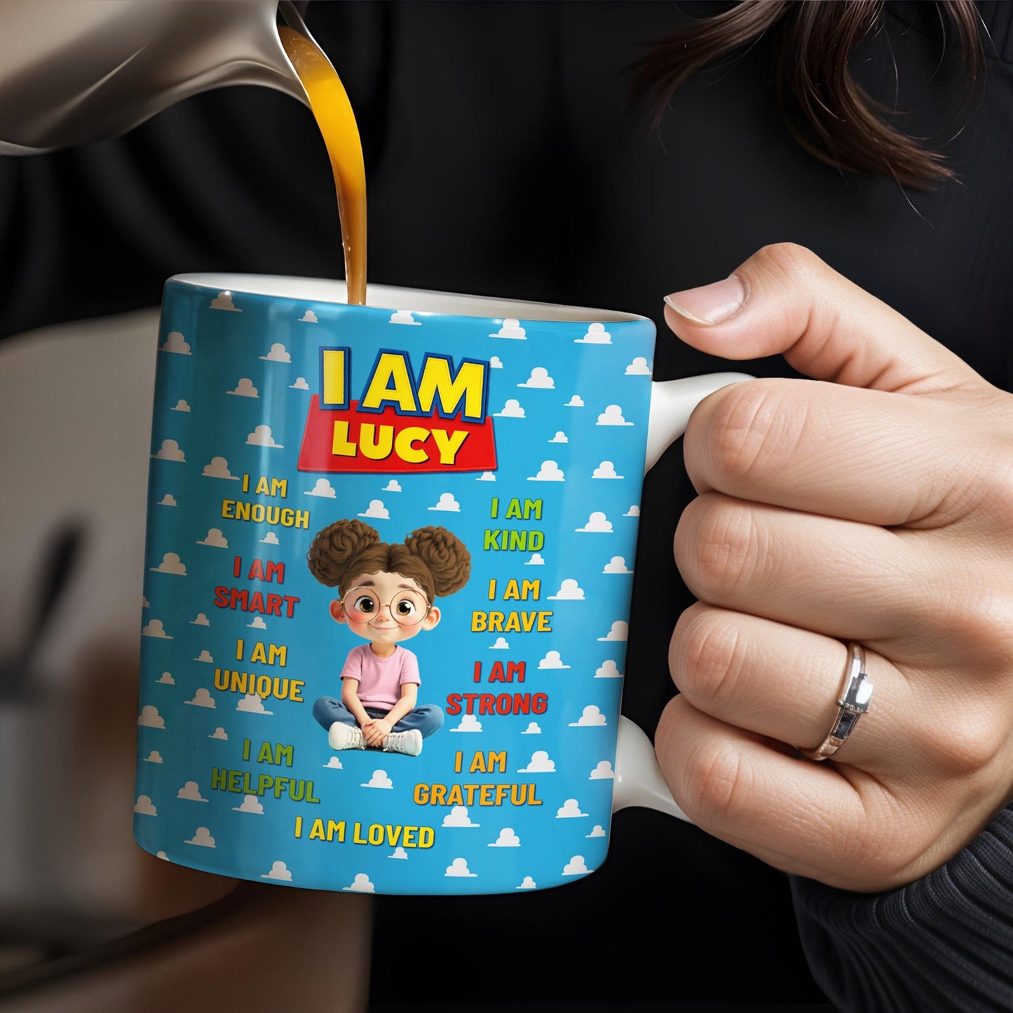 I Am Enough, I Am Kind, Embrace Your Uniqueness - Personalized Custom Coffee Mug - KID327_MG