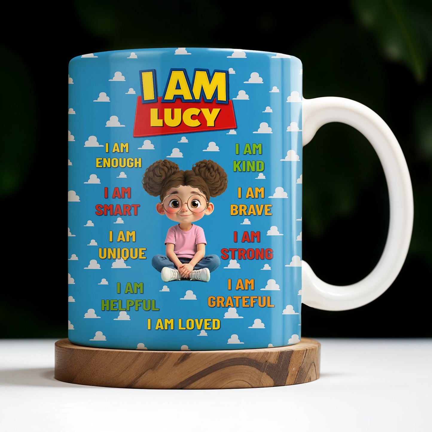 I Am Enough, I Am Kind, Embrace Your Uniqueness - Personalized Custom Coffee Mug - KID327_MG