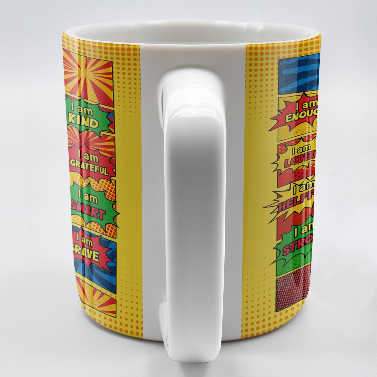 Empowering Comic Style Blast Themed Mug With Positive Affirmations - Personalized Custom Coffee Mug - KID328_MG
