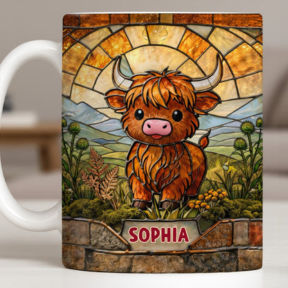 My Cow Stained Glass Landscape - Personalized Custom Coffee Mug - KID530_MG
