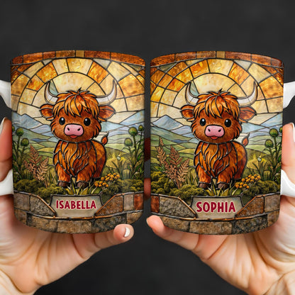 My Cow Stained Glass Landscape - Personalized Custom Coffee Mug - KID530_MG