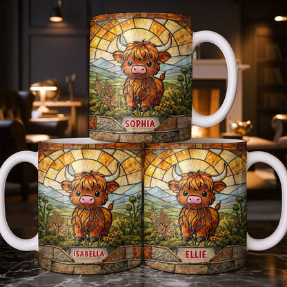 My Cow Stained Glass Landscape - Personalized Custom Coffee Mug - KID530_MG