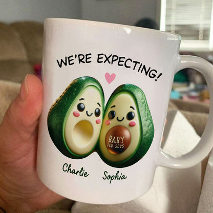 Avocado Couple Expecting Parents Pregnancy Announcement Keepsake Personalized Mug