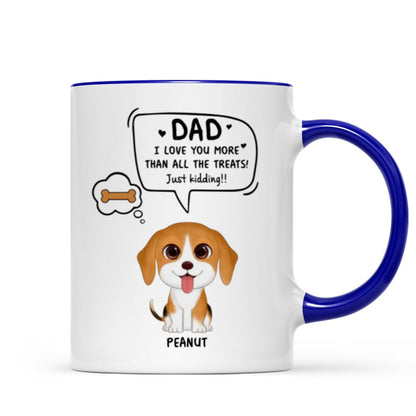 We Love You More Than All The Treats Watercolor Cute Dogs Gift For Dad Personalized Mug