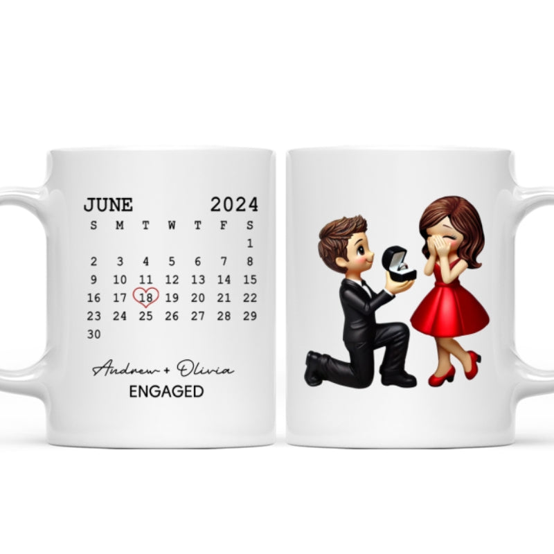 Personalized Mr Mrs Coffee Mug, Marriage Proposal Personalized Engagement Gift for him, Gift for her