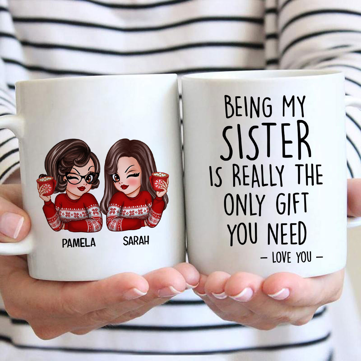 Being My Sister Is Really The Only Gift You Need Personalized Mug, Just Because Birthday Christmas Gift for Sisters