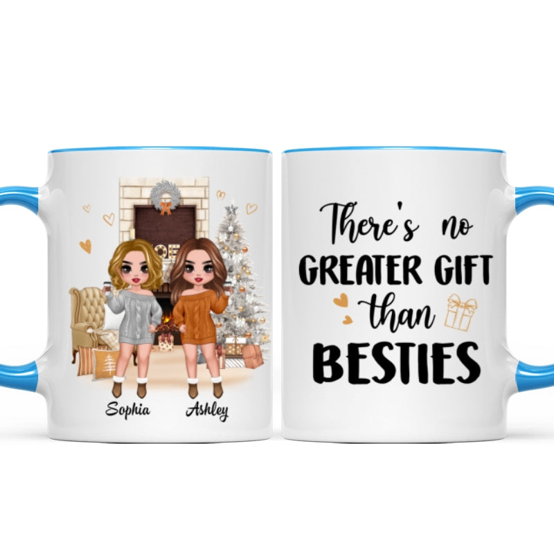 Christmas Fireplace Doll Besties Standing Personalized Mug