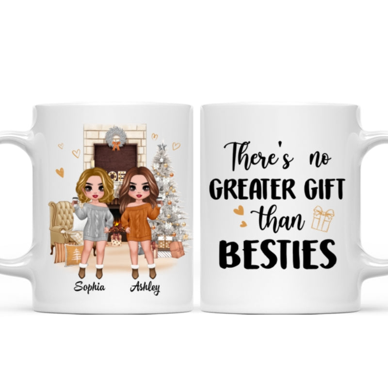 Christmas Fireplace Doll Besties Standing Personalized Mug