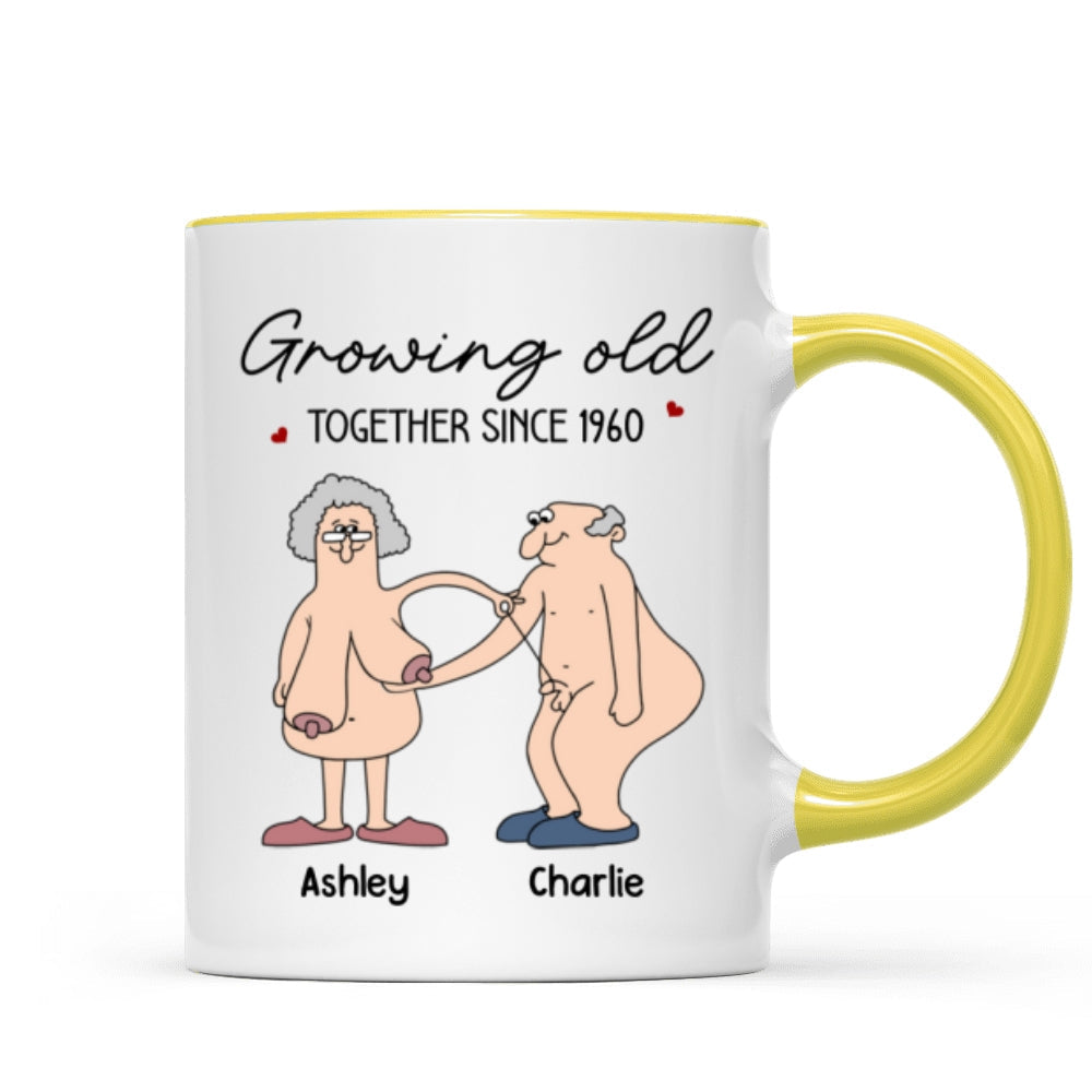 Want To Grow Old With You Funny Old Couple Anniversary Keepsake Gift Personalized Mug
