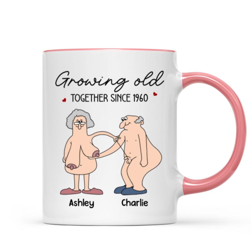 Want To Grow Old With You Funny Old Couple Anniversary Keepsake Gift Personalized Mug