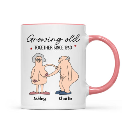 Want To Grow Old With You Funny Old Couple Anniversary Keepsake Gift Personalized Mug