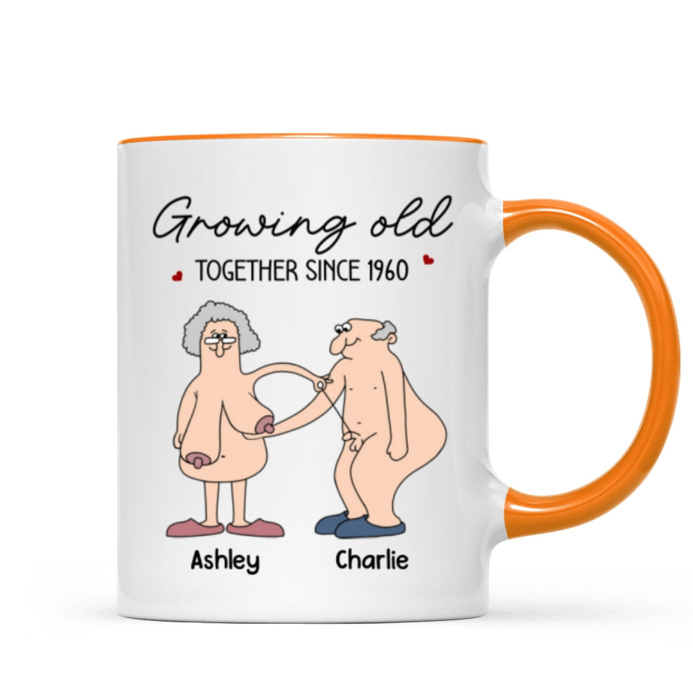 Want To Grow Old With You Funny Old Couple Anniversary Keepsake Gift Personalized Mug