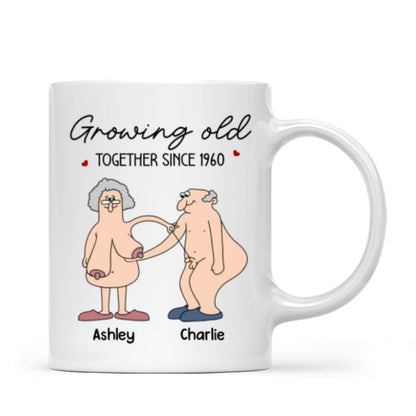 Want To Grow Old With You Funny Old Couple Anniversary Keepsake Gift Personalized Mug