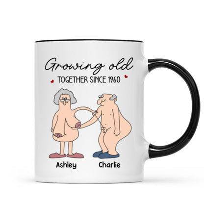 Want To Grow Old With You Funny Old Couple Anniversary Keepsake Gift Personalized Mug