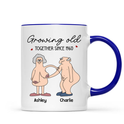Want To Grow Old With You Funny Old Couple Anniversary Keepsake Gift Personalized Mug