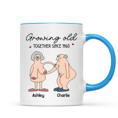 Want To Grow Old With You Funny Old Couple Anniversary Keepsake Gift Personalized Mug