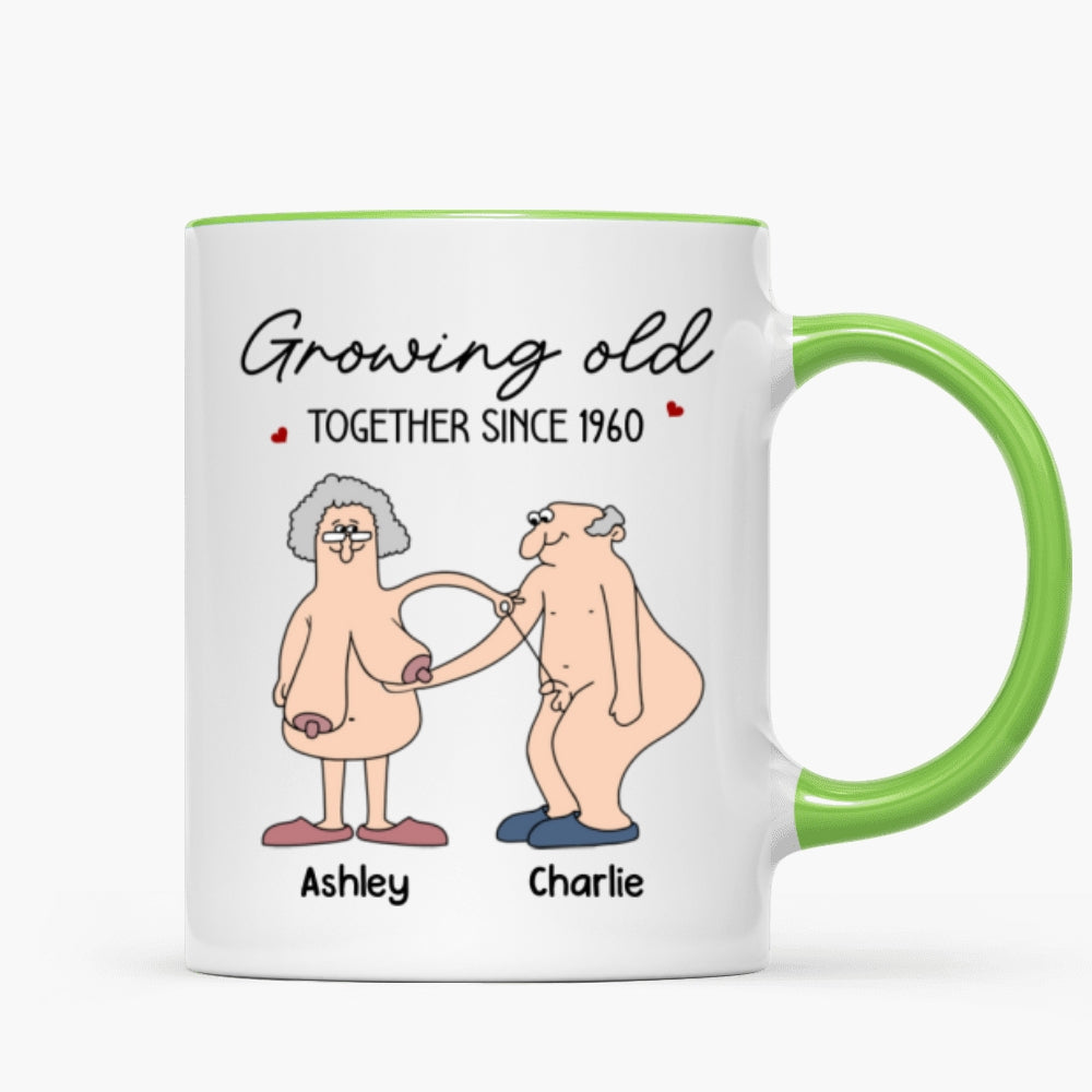 Want To Grow Old With You Funny Old Couple Anniversary Keepsake Gift Personalized Mug