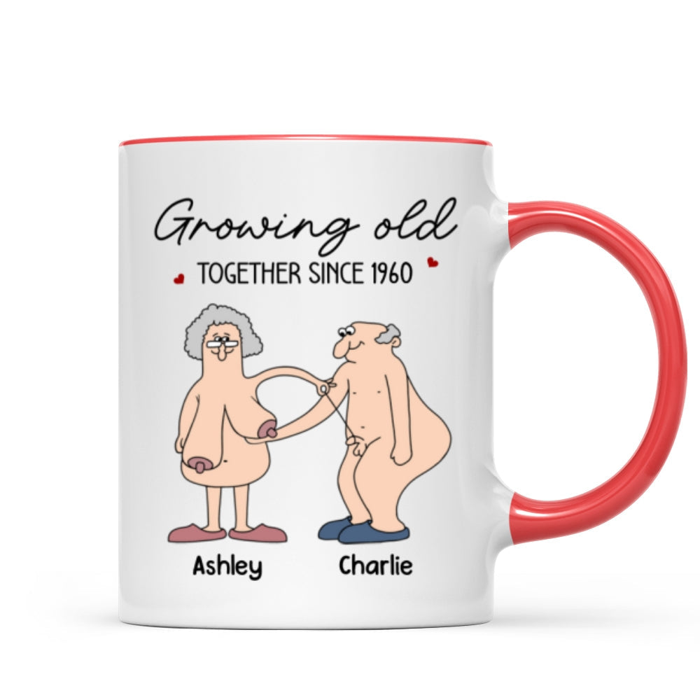 Want To Grow Old With You Funny Old Couple Anniversary Keepsake Gift Personalized Mug