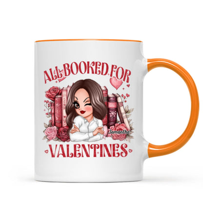 All Booked For Valentines Personalized Mug, Personalized Valentine's Gift For Book Lover