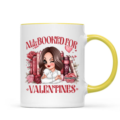 All Booked For Valentines Personalized Mug, Personalized Valentine's Gift For Book Lover
