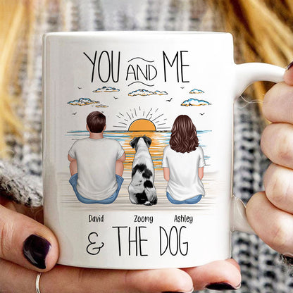 You And Me Beach Outline Personalized Mug, Gift For Him, For Her