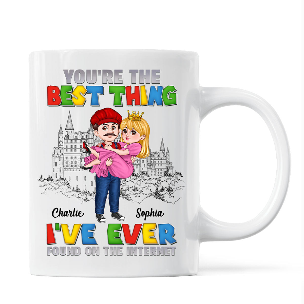 The Best Thing I've Ever Found On The Internet Man Carrying Woman Cartoon Couple Personalized Coffee Mug
