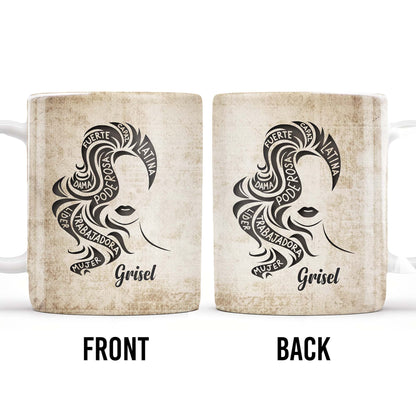 Strong Brave True Woman Silhouette Mug - Personalized Custom Coffee Mug - LAT010_MG