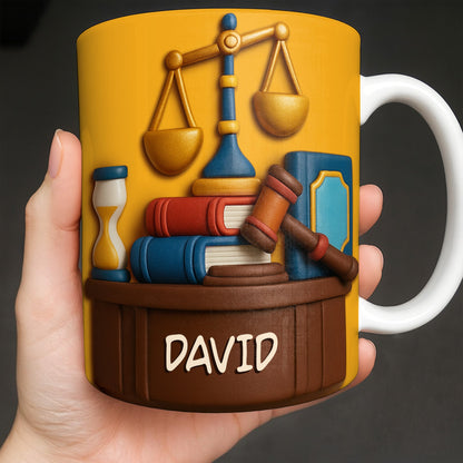 Celebrate Legal Excellence With Scales, Gavel, And Books - Personalized Custom Coffee Mug - LAW004_MG
