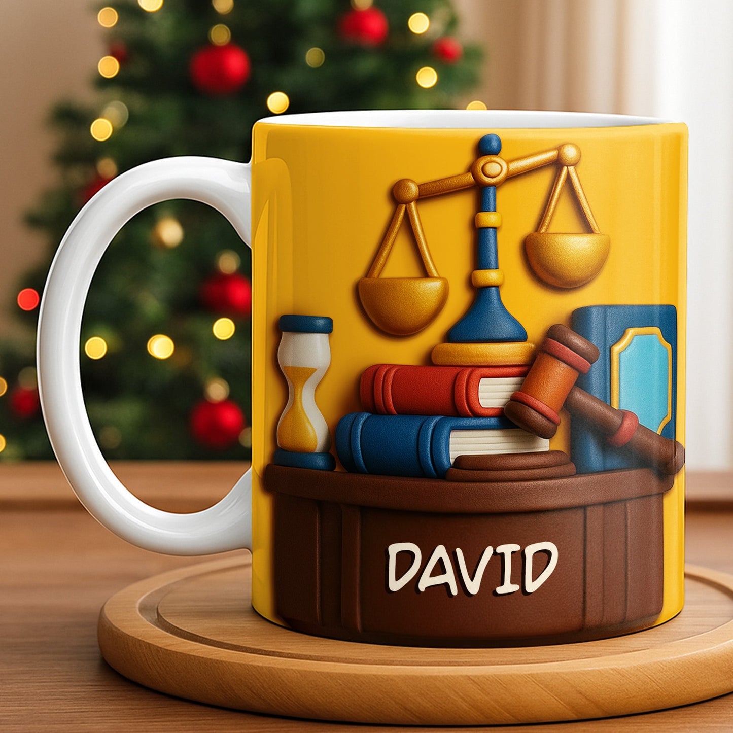 Celebrate Legal Excellence With Scales, Gavel, And Books - Personalized Custom Coffee Mug - LAW004_MG