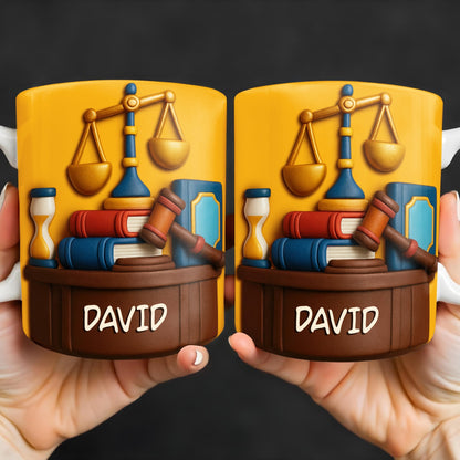 Celebrate Legal Excellence With Scales, Gavel, And Books - Personalized Custom Coffee Mug - LAW004_MG