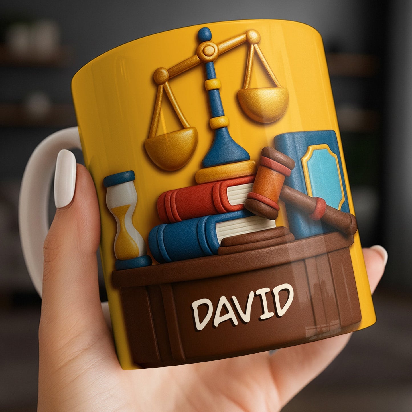 Celebrate Legal Excellence With Scales, Gavel, And Books - Personalized Custom Coffee Mug - LAW004_MG
