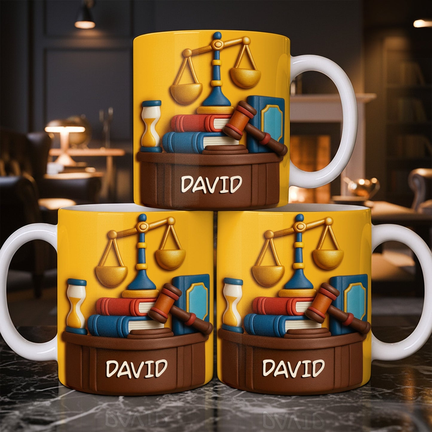 Celebrate Legal Excellence With Scales, Gavel, And Books - Personalized Custom Coffee Mug - LAW004_MG