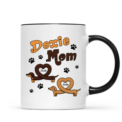 Doxie Mom Cute Heart Dachshunds Personalized Mug