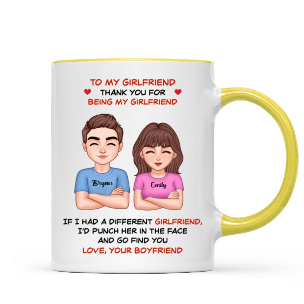 Thank You For Being My Girlfriend Boyfriend Husband Wife Funny Personalized Mug