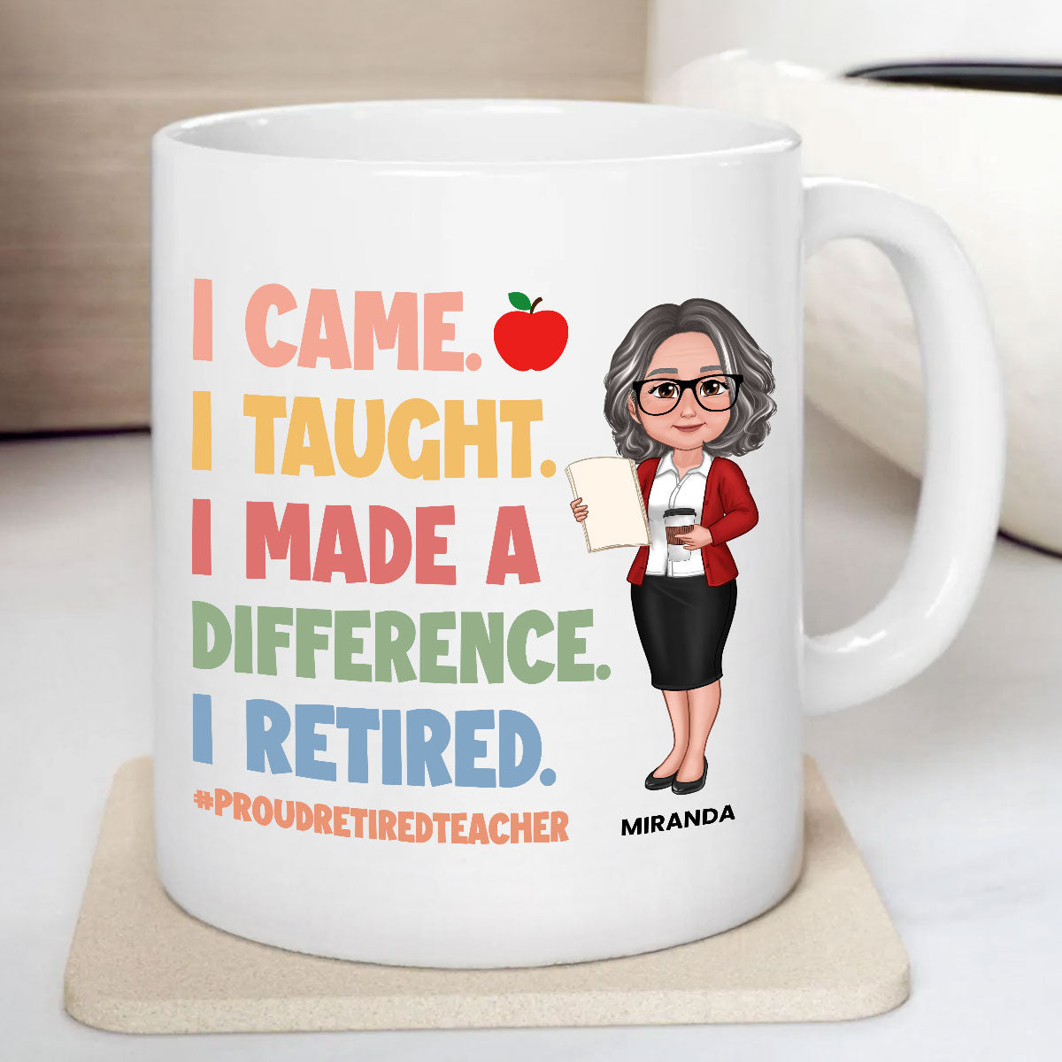 Proud Retired Teacher Personalized Mug, Retirement gift
