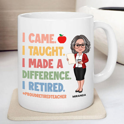 Proud Retired Teacher Personalized Mug, Retirement gift