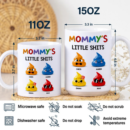 Mommy's Little Sh*ts Personalized White Mug Funny Gift For Family CH07 895286
