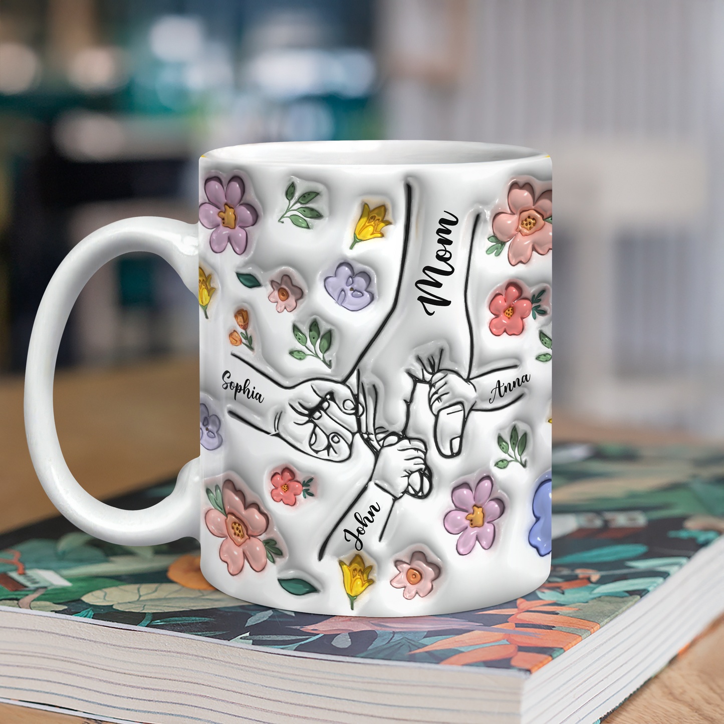 Hold My Hand, Hold My Heart Personalized Family 3D Inflated Effect Printed Mug HA75 897128