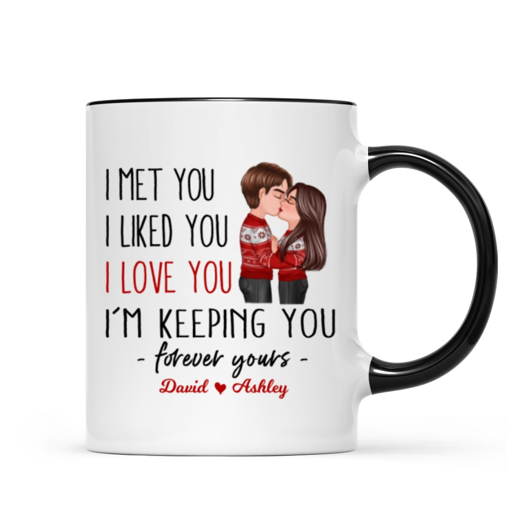 Couple Kissing Forever Yours Personalized Mug