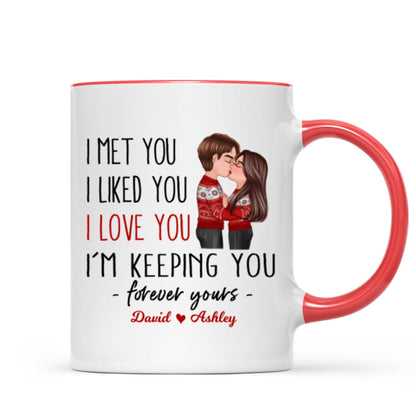 Couple Kissing Forever Yours Personalized Mug