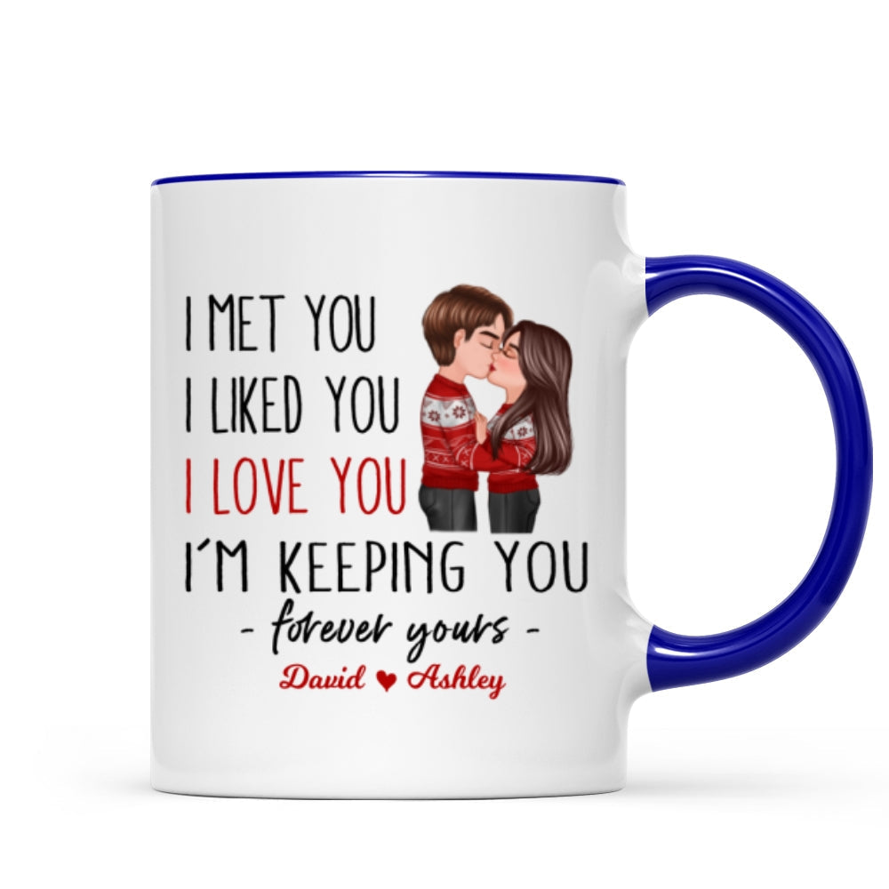Couple Kissing Forever Yours Personalized Mug